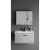 Bathroom Sink with Cabinet, Simple Design, Size 80 cm, Grey Color, with Mirror and Medicine Cabinet
