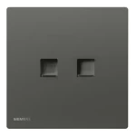2 Gang RJ45 Internet/Data CAT6 Socket, Dark Silver, 86x86mm, Siemens (Delta Peleus)