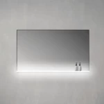 Rectangular Shape LED Mirror Trendy Look, Black Aluminum Frame, Size 90 × 70 cm