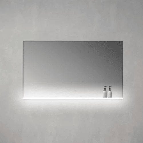 Rectangular Shape LED Mirror Trendy Look, Black Aluminum Frame, Size 90 × 70 cm Rectangular Shape LED Mirror Trendy Look, Black Aluminum Frame, Size 90 × 70 cm
