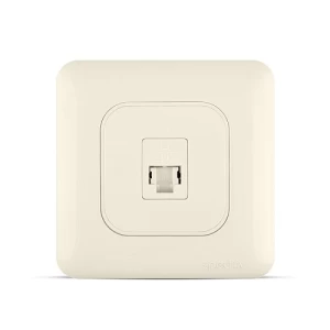 Shop Computer Socket RJ45 Cat 6 with Shutter, 1 Gang, Beige Color ...