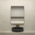 LED mirror 3 Trendy Look lighting colors, 50 x 90 cm, silver aluminum frame, rectangular shape