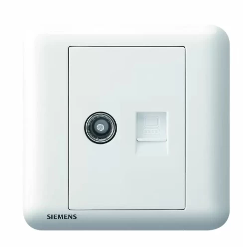 TV+RJ45 Internet/Data Cat6 Socket, White Color, Siemens (Delta Seata)