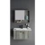 Bathroom Vanity Grey Wood with Sink, Simple Design, Size 60 cm, with Mirror and Medicine Cabinet