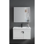 White Wooden Sink with Mirror & Medicine Cabinet, 60 × 46 cm