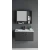 Dark Grey Wood Bathroom Cabinet with Sink, Width 60 cm, Practical Design, with Mirror and Medicine Cabinet