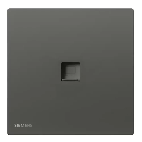 1Gang RJ11 Telephone Socket, Dark Silver Color, 86x86mm, Siemens (Delta Peleus) 1Gang RJ11 Telephone Socket, Dark Silver Color, 86x86mm, Siemens (Delta Peleus)