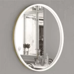 مراية ليد شكل دائري إطار ذهبي، مقاس 60 × 60 سم، تصميم عصري