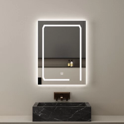 LED Mirror 3 Light Colors Trendy Look Dimensions 80×60 cm, Rectangular shape LED Mirror 3 Light Colors Trendy Look Dimensions 80×60 cm, Rectangular shape