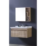 Wooden Bathroom Vanity, 80 cm, with Mirror & Medicine Cabinet