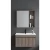 Wood Bathroom Vanity with Sink, 80 cm, Unique Design with Mirror & Medicine Cabinet