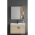 Luxury Design beige Wooden Bathroom Vanity, 80 × 46 cm, with Sink, Mirror & Medicine Cabinet