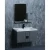 Grey Wood Bathroom Vanity, Width 80 cm, Unique Design with Mirror and Medicine Cabinet