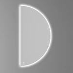 Semicircular Shape LED Mirror Contemporary, Size 120 × 60 cm
