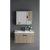 Light Grey Wood Bathroom Vanity with Sink, Unique Design, 80 cm, with Mirror and Medicine Cabinet